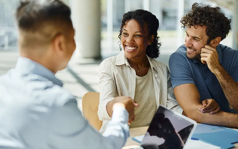 couple meeting with banker